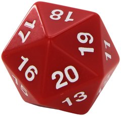 Jumbo 55 MM D20 Spindown Opaque Red/White